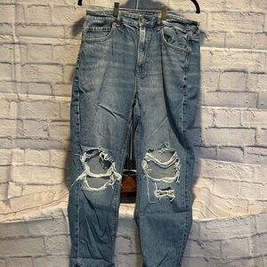 Distressed Blue Jeans